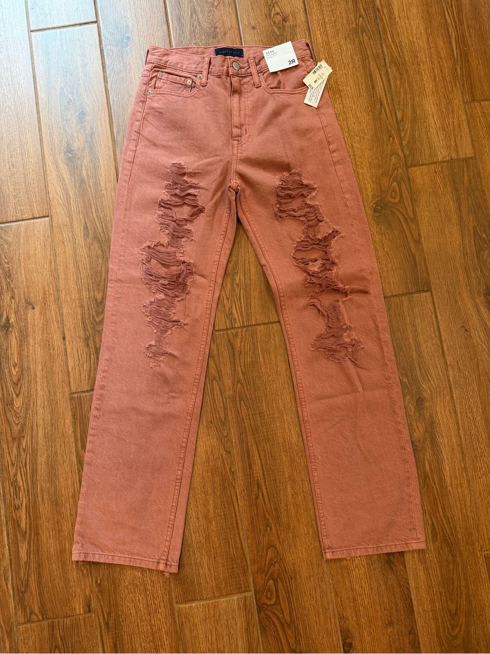 Aeropostale Rust-Pink Distressed 90s baggy Jeans / women’s 2R